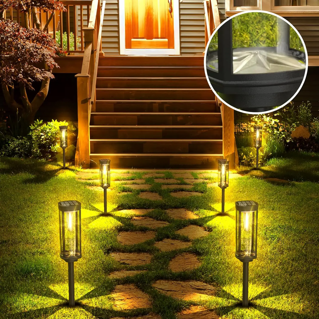 Lampes de jardin solaires extérieures avec verre lumineux