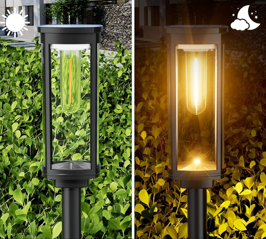 Lampes de jardin solaires extérieures avec verre lumineux