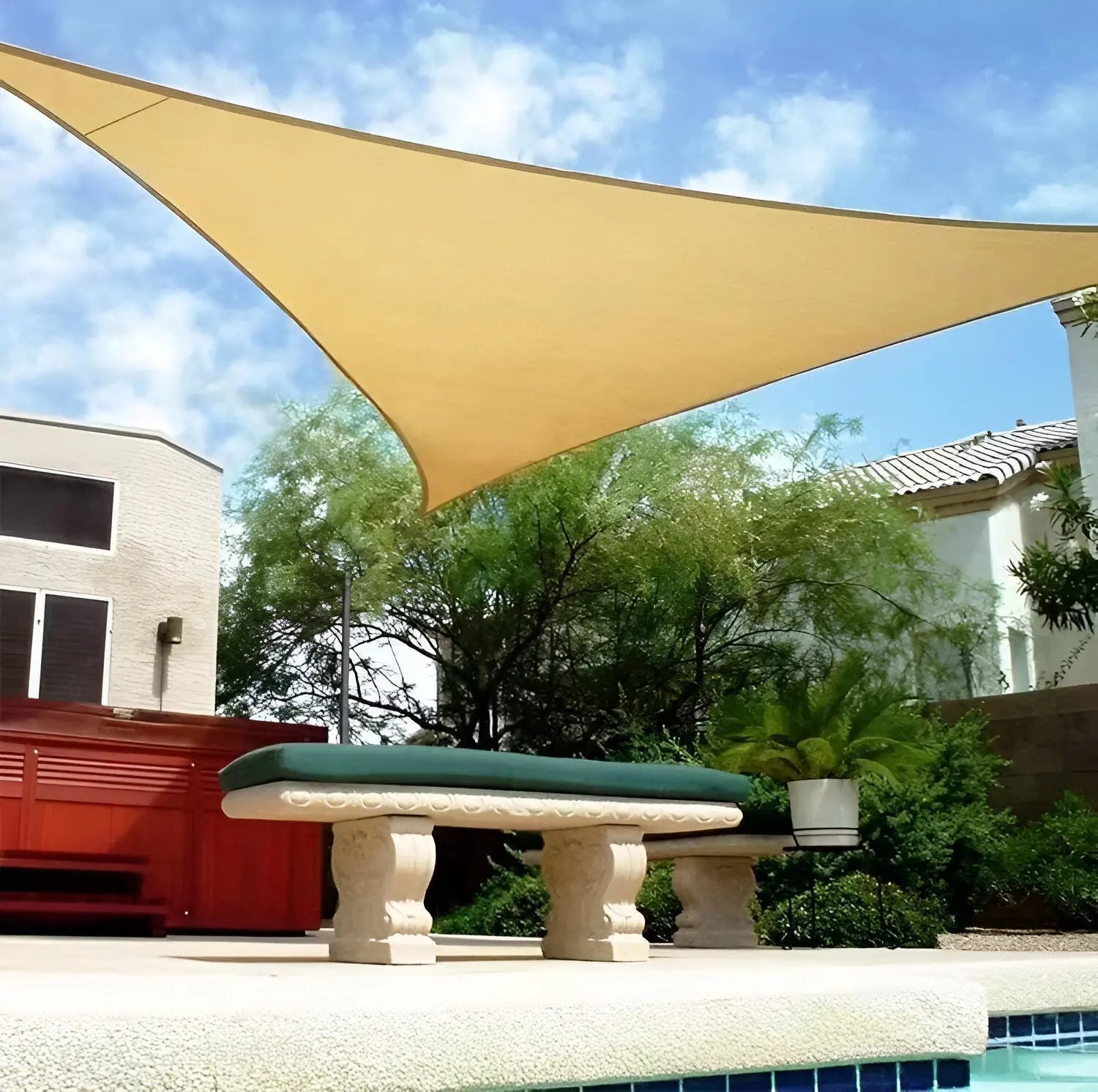 Voile d'ombrage | Surface d'ombre triangulaire pour terrasse | Protection UV et déperlant | AeriCover
