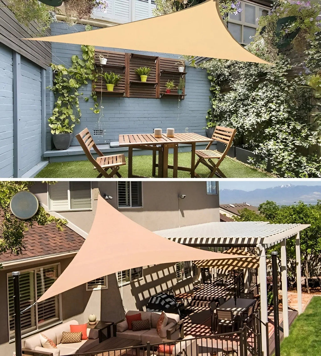 Voile d'ombrage | Surface d'ombre triangulaire pour terrasse | Protection UV et déperlant | AeriCover