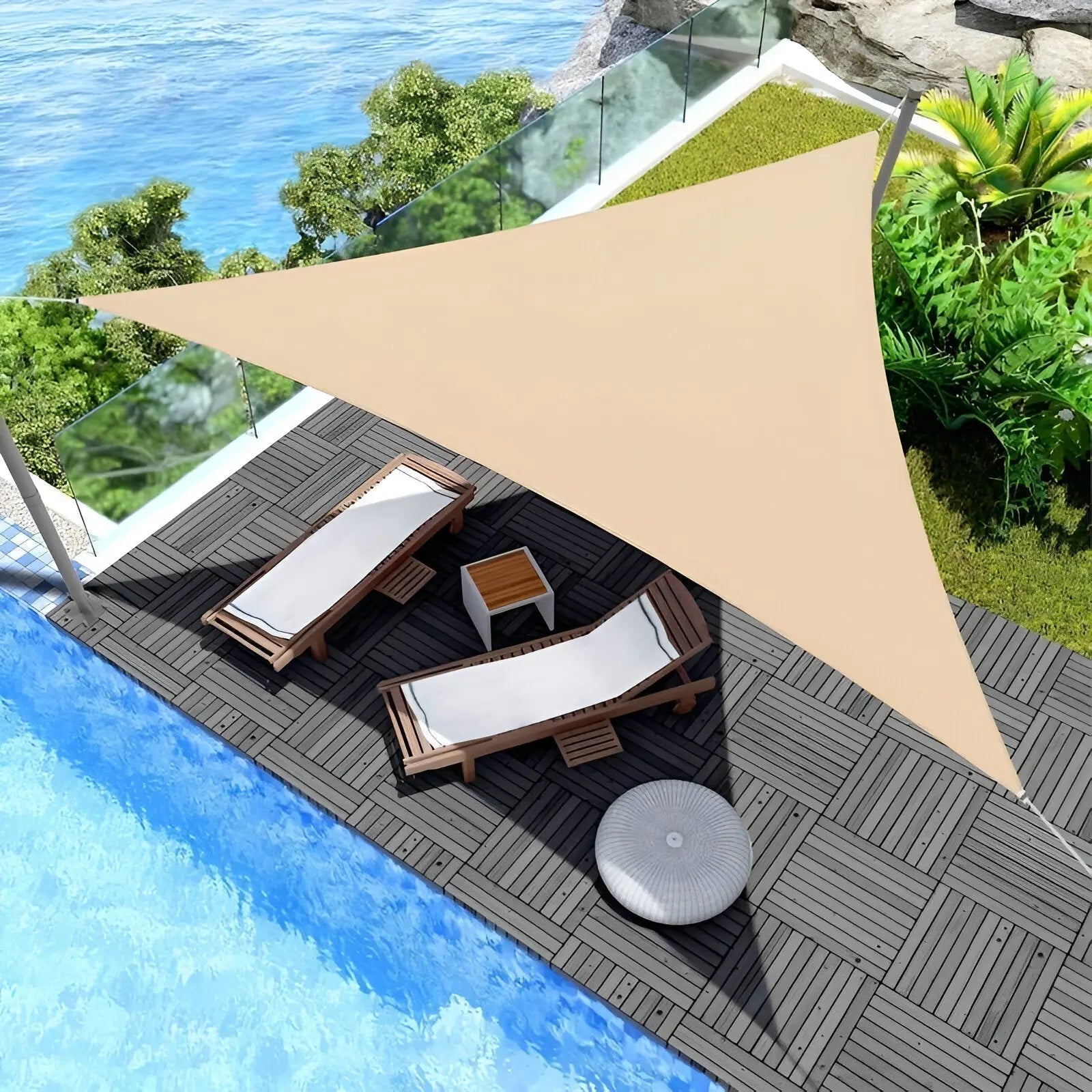 Voile d'ombrage | Surface d'ombre triangulaire pour terrasse | Protection UV et déperlant | AeriCover