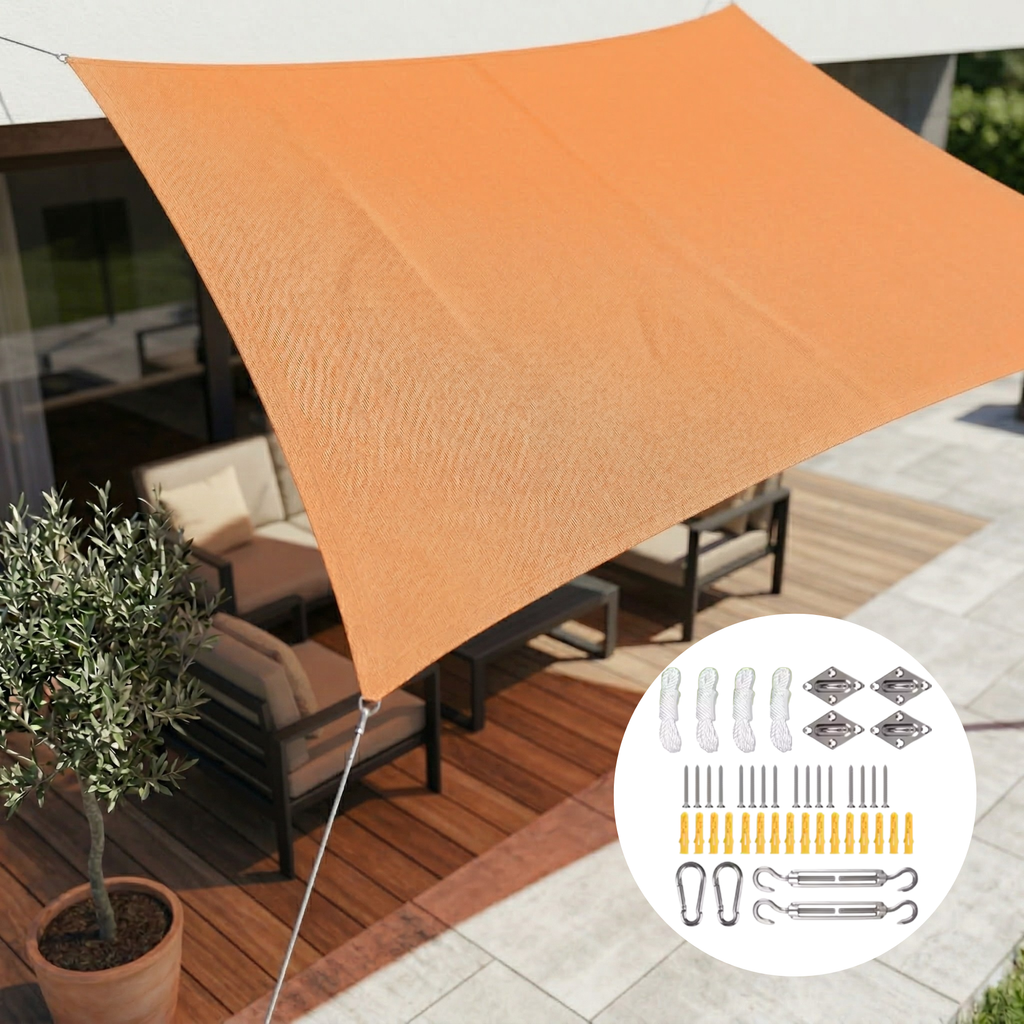 Voile d'ombrage Rectangulaire Imperméable | Tissu d'extérieur Imperméable | Protection UV | SkyCover