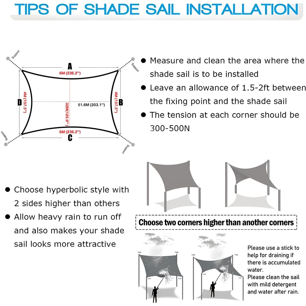 SKYSHIELD – Voile Solaire Rectangulaire pour Ombre et Protection Extérieure Améliorées