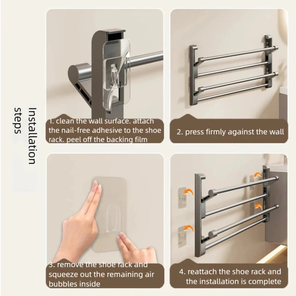 WANDORDNER – Étagère à chaussures murale avec drainage pour un rangement gain de place