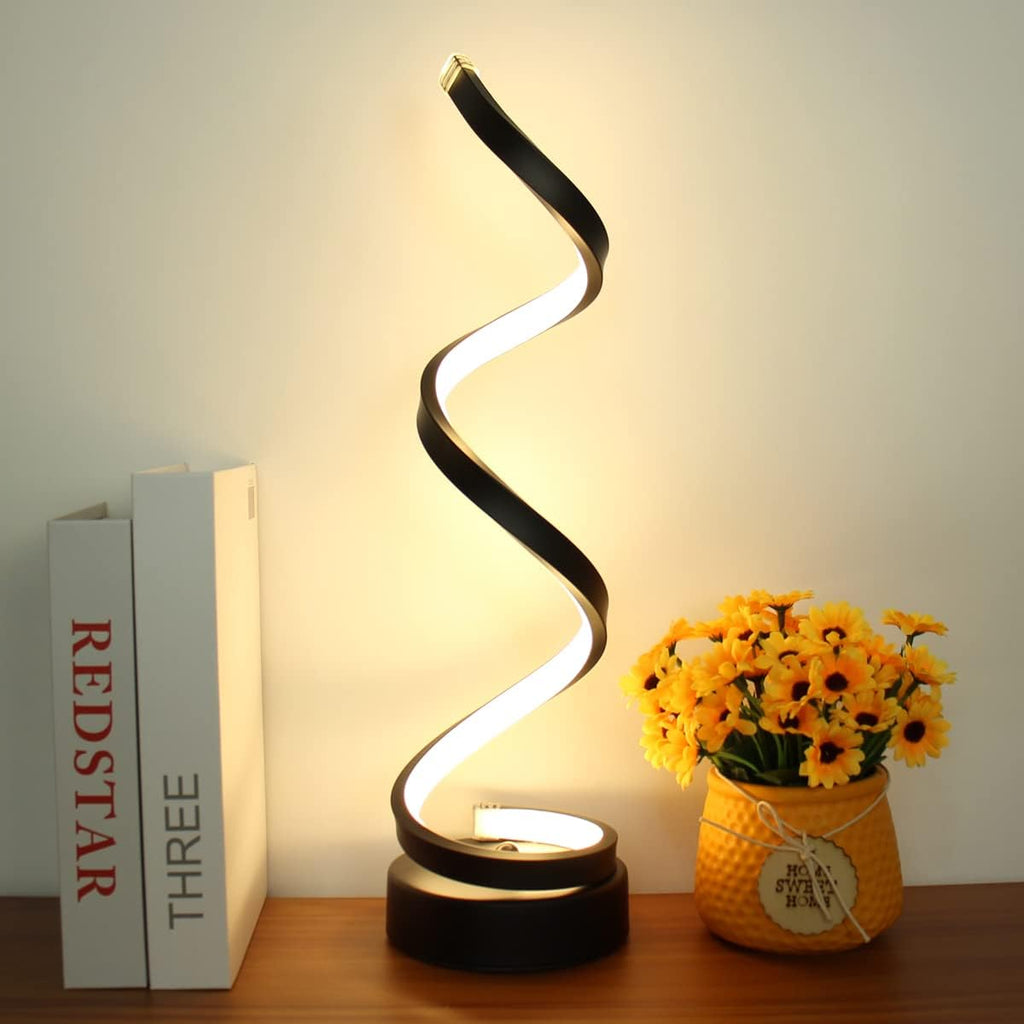 Lampe de bureau spiralée avec 3 niveaux de luminosité – sans fil et dimmable