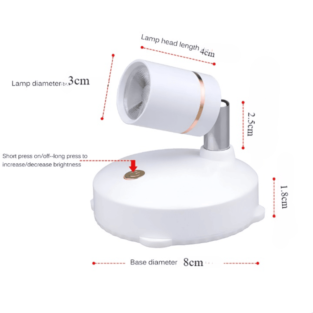 Spot LED sans fil avec télécommande – éclairage d'accentuation dimmable