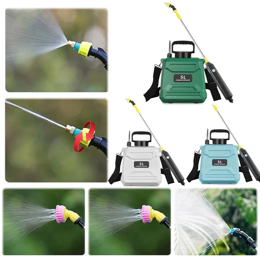 HYDROPRO - Pompe à Spray Portable 5L avec Buse Réglable et Rechargeable par USB