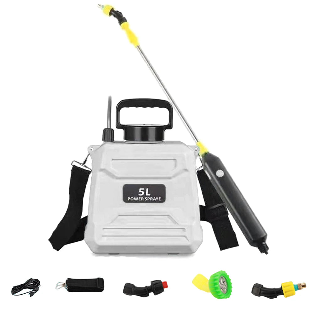 HYDROPRO - Pompe à Spray Portable 5L avec Buse Réglable et Rechargeable par USB