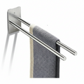 Porte-serviettes en Acier Inoxydable à Double Bras - Porte-serviettes de Bain, Auto-adhésif, Monté au Mur