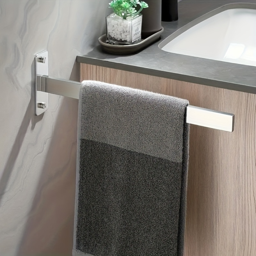 Porte-serviettes en Acier Inoxydable à Double Bras - Porte-serviettes de Bain, Auto-adhésif, Monté au Mur