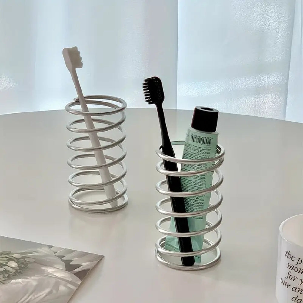 Support de brosse à dents en acier inoxydable en spirale