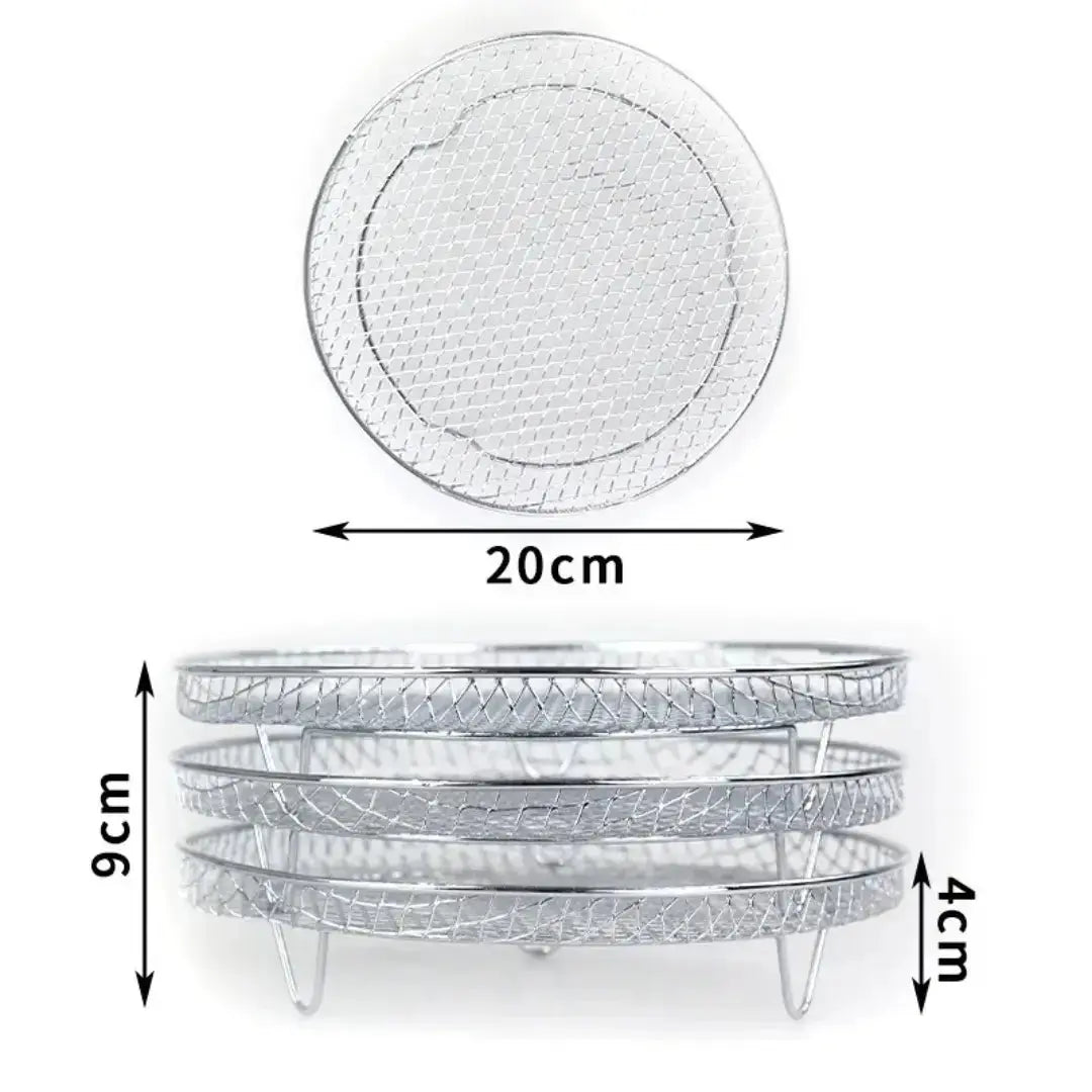 AirStack™ | Panier de friteuses à air – 3 niveaux, en acier inoxydable & inclus avec pinces