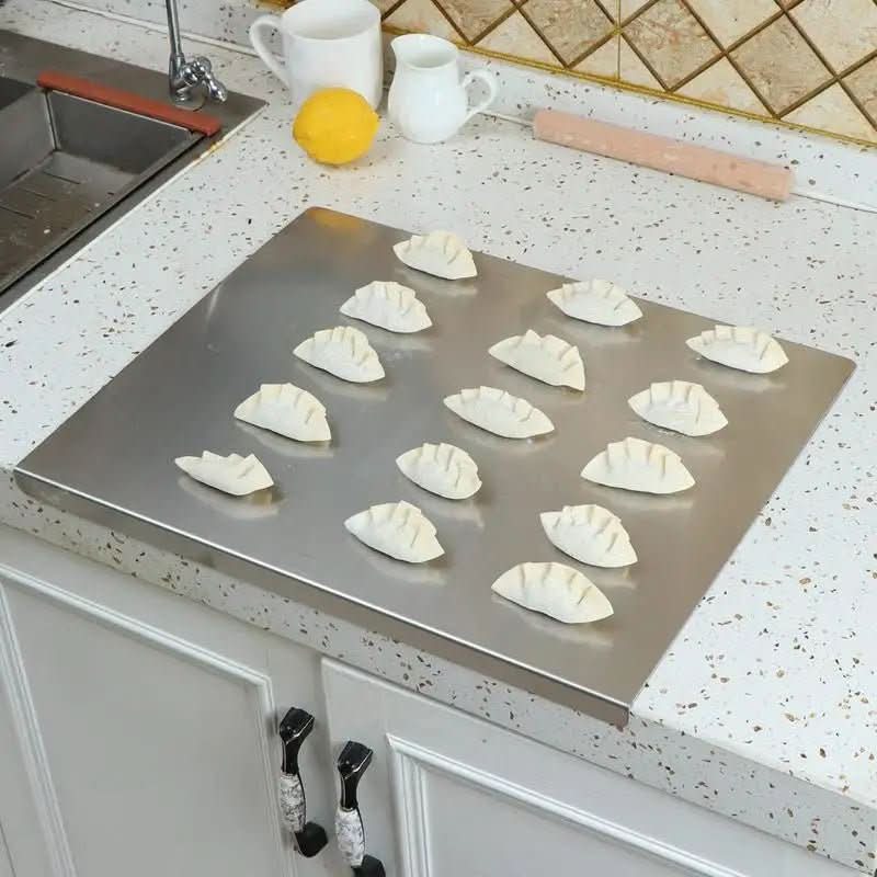 CHEFCRAFT - Planche de préparation alimentaire en acier inoxydable durable avec bord intégré et pieds antidérapants