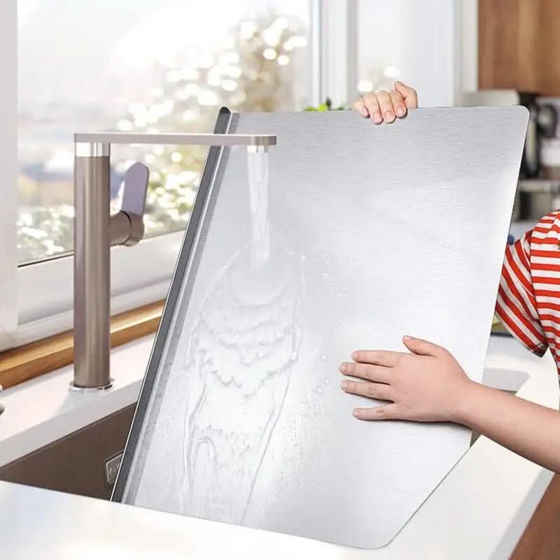 CHEFCRAFT - Planche de préparation alimentaire en acier inoxydable durable avec bord intégré et pieds antidérapants