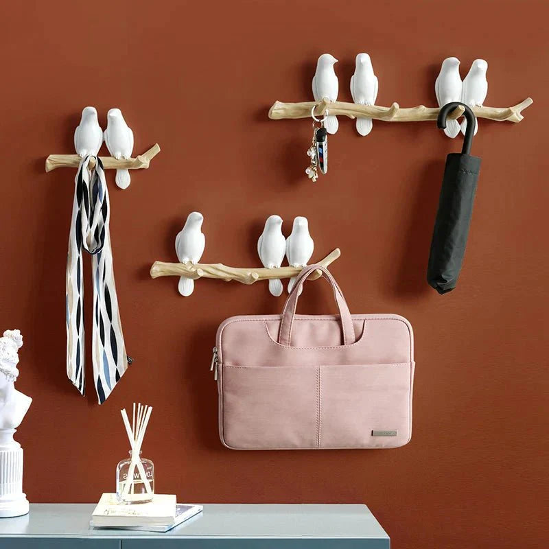 FugleRo Porte-manteau – Patère Murale en Bois au Design Inspiré par la Nature