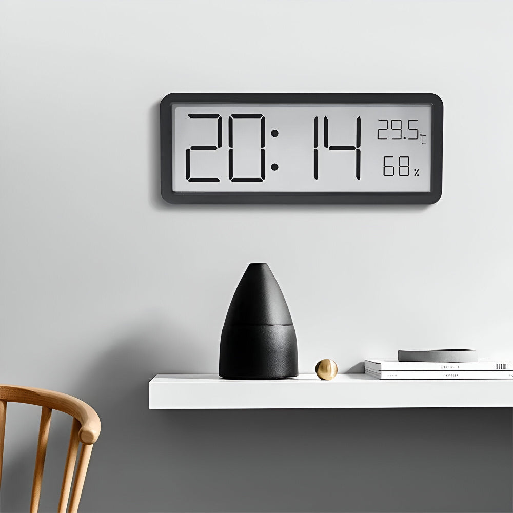 Horloge murale LED avec température et humidité – horloge numérique moderne