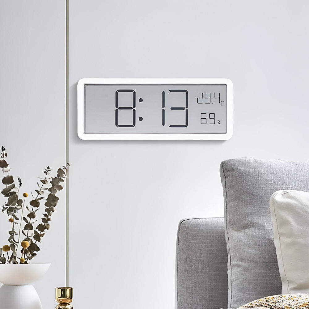 Horloge murale LED avec température et humidité – horloge numérique moderne