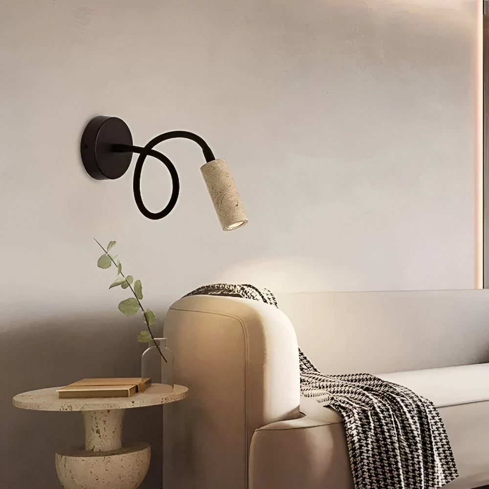 Applique murale en marbre travertin jaune au design élégant