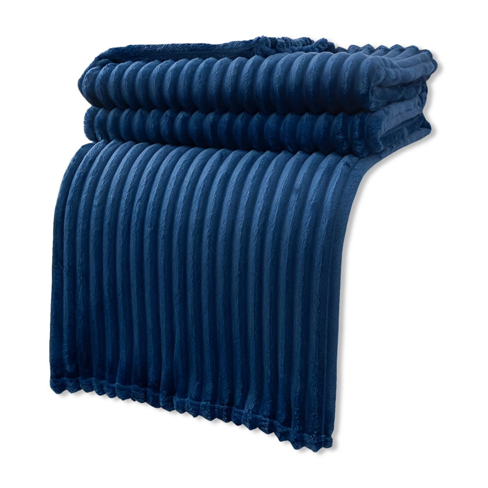 Plaid StripyLux - Doux, Respirant Fleece - Couverture Épaisse