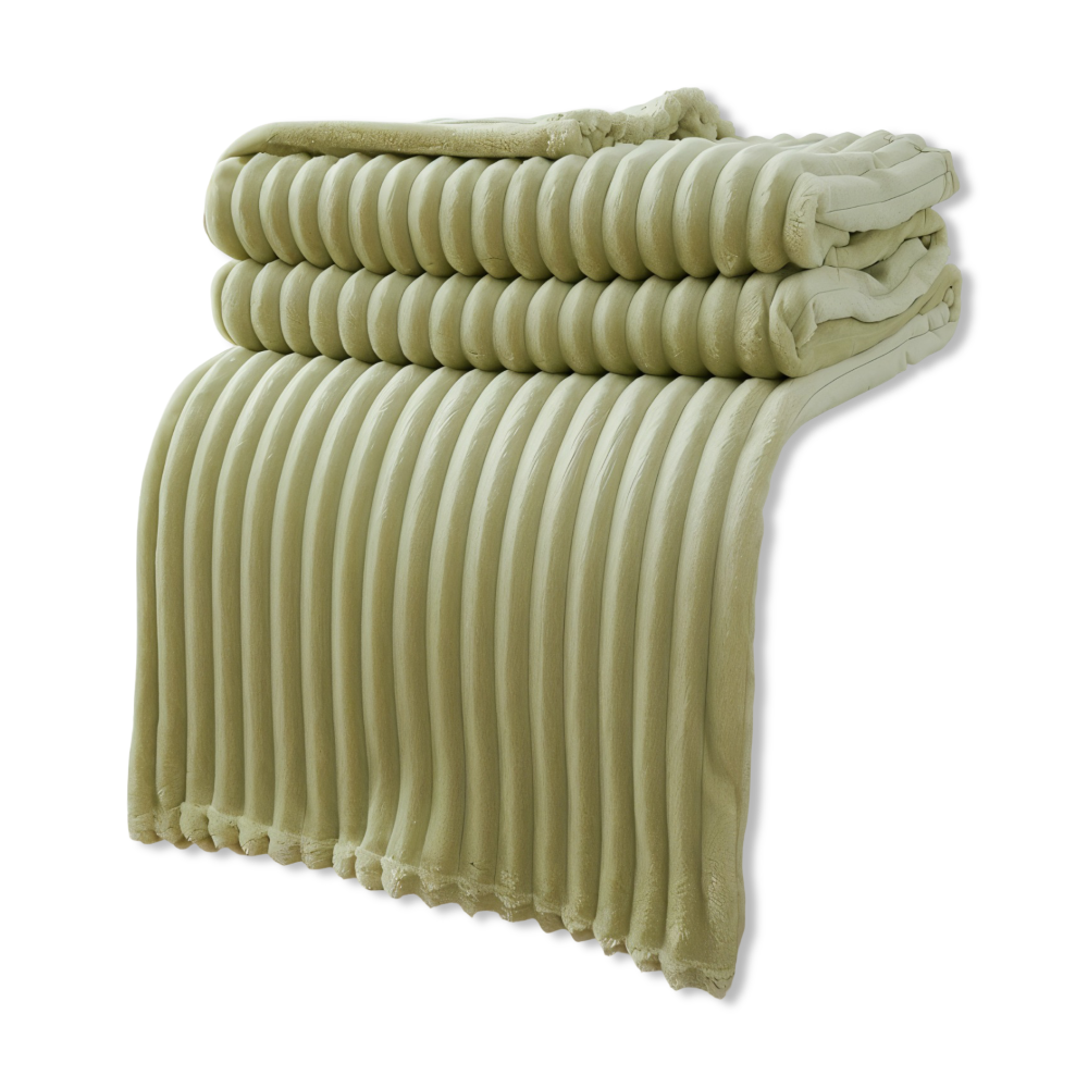 Plaid StripyLux - Doux, Respirant Fleece - Couverture Épaisse
