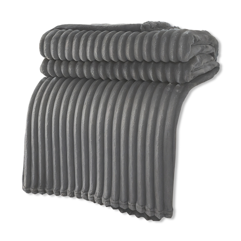 Plaid StripyLux - Doux, Respirant Fleece - Couverture Épaisse