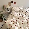 Ensemble de literie avec cœurs de différentes tailles - Ensemble complet 3/4 pièces avec draps