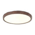 Waleno – Lampe de plafond ronde ultrafine avec LED et effet noyer