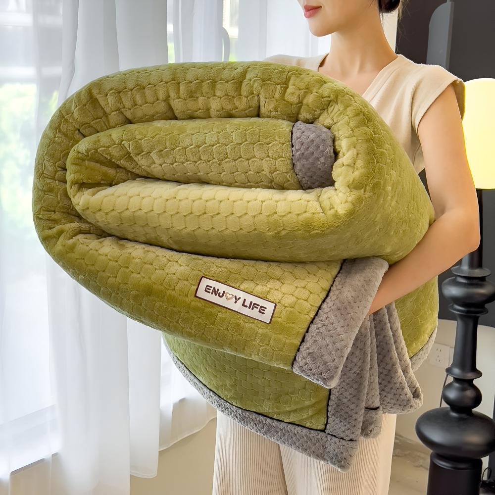 VelouraPatch – Couverture en Velours Luxueux au Design Patchwork pour un Usage Toute l'Année