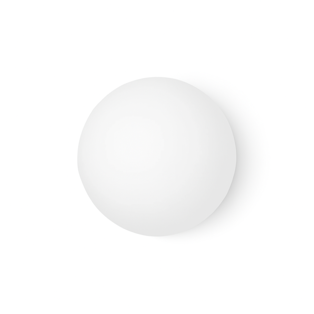 Applique murale ronde en verre blanc – lampe LED minimaliste avec lumière douce