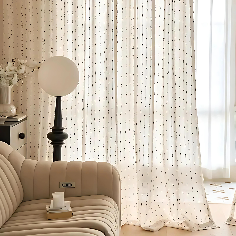 SUGARBEAN - Rideau en Tulle Transparent Arc-en-Ciel avec Broderie Vibrante