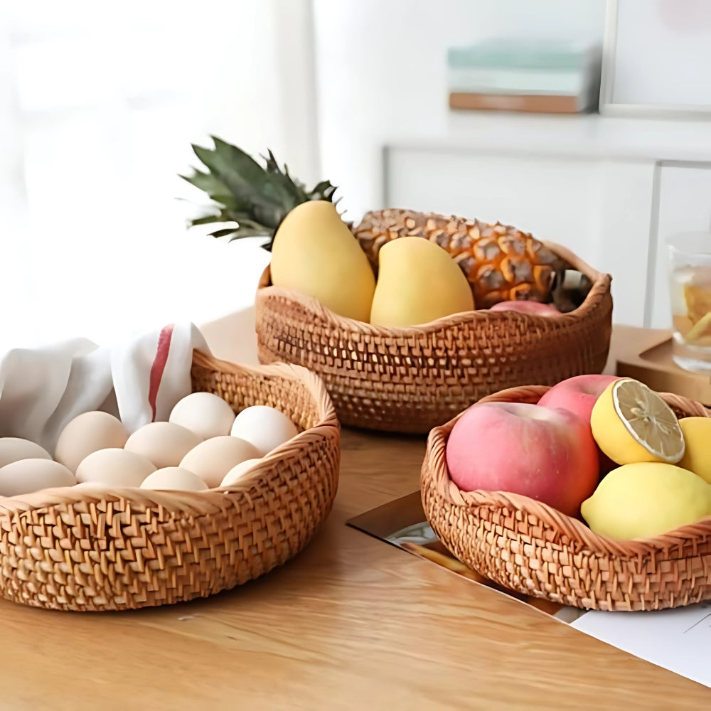 Panier en Rotin Tissé à la Main Élégant