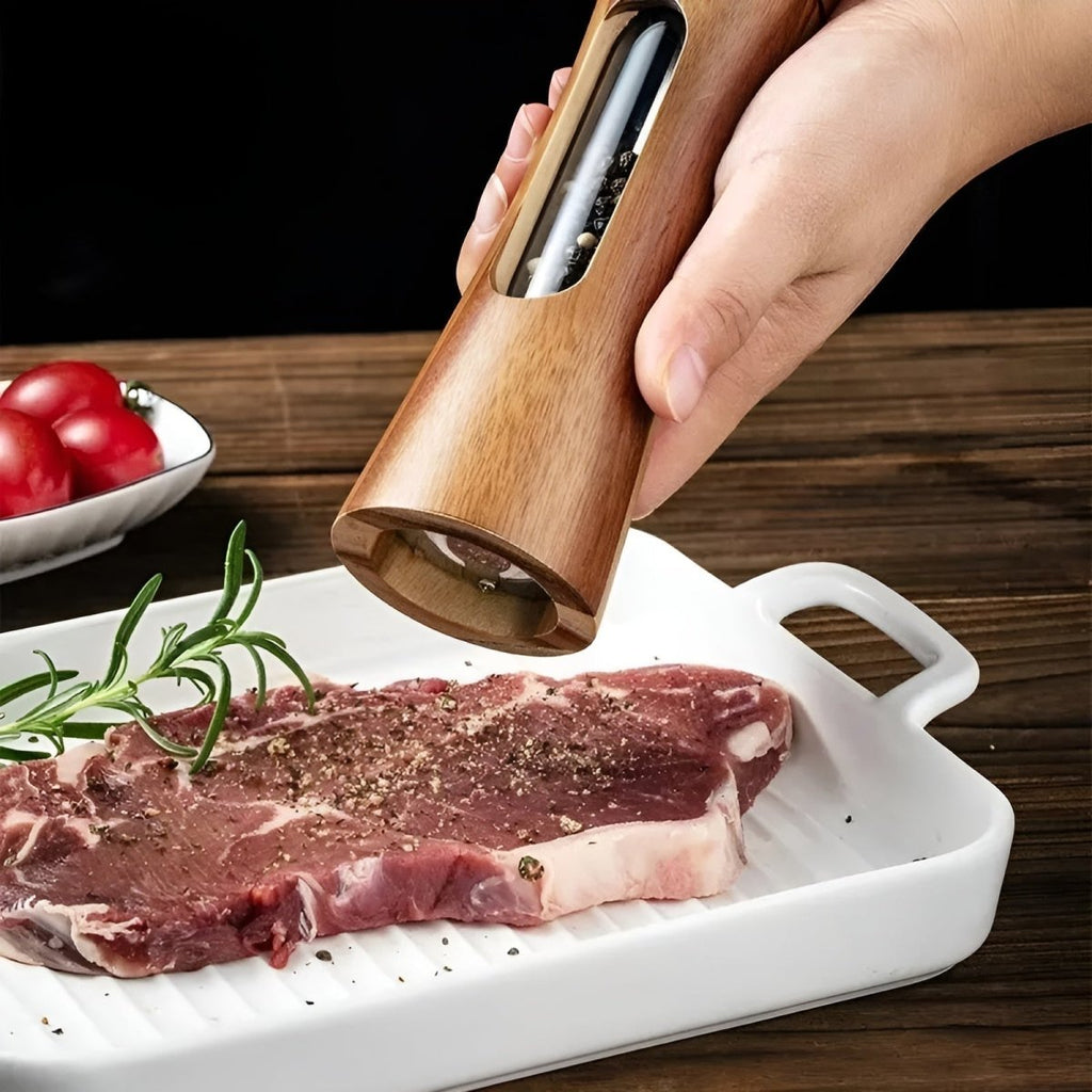 MILLHAVEN - Moulins à sel et à poivre en bois élégants avec broyeur réglable pour un contrôle précis de l'assaisonnement et une esthétique intemporelle en cuisine