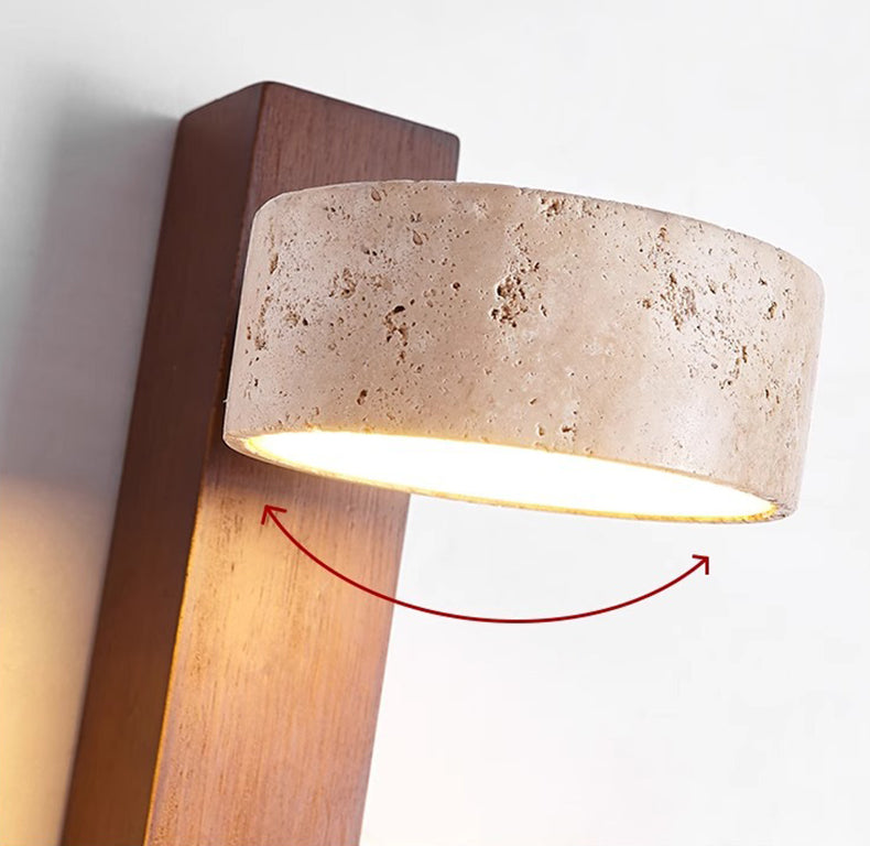 Lampe Murale en Travertin de Couleur Ivoire