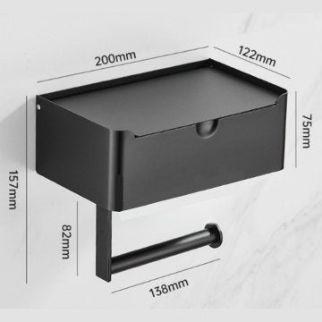 Boîte à mouchoirs | Support pour papier toilette en acier inoxydable | Support 2 en 1 avec plateau | SteelShelf