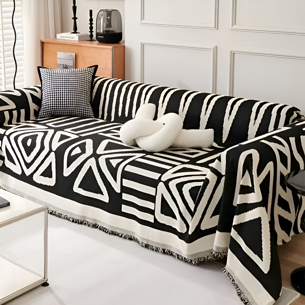 TasselBliss Plaid - Couverture en chenille de haute qualité - Housse de canapé antidérapante en polaire