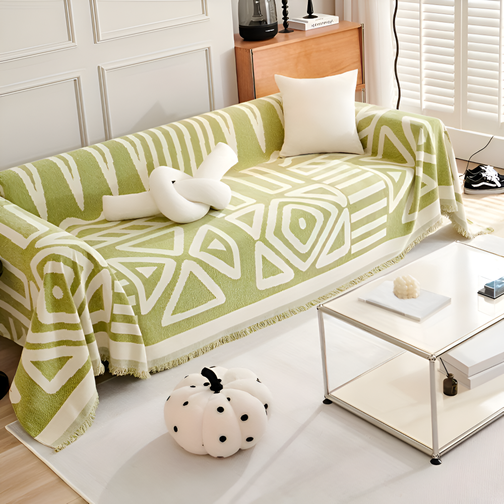 TasselBliss Plaid - Couverture en chenille de haute qualité - Housse de canapé antidérapante en polaire