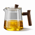 Théière En Verre Avec Filtre Et Poignée En Bois - Infuseur À Thé, 550ml-850ml