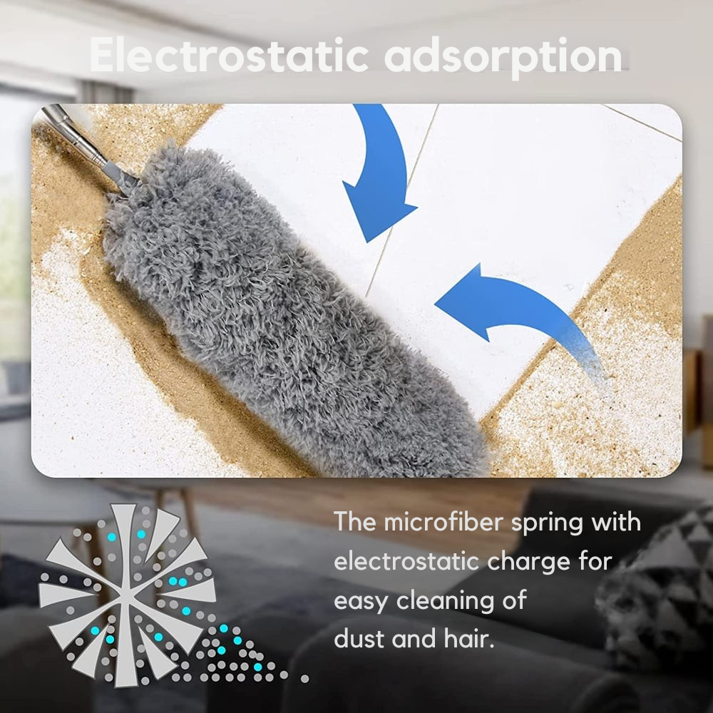 Duster télescopique en microfibre | Portée extra longue | Tête flexible | Lavable | DustReach