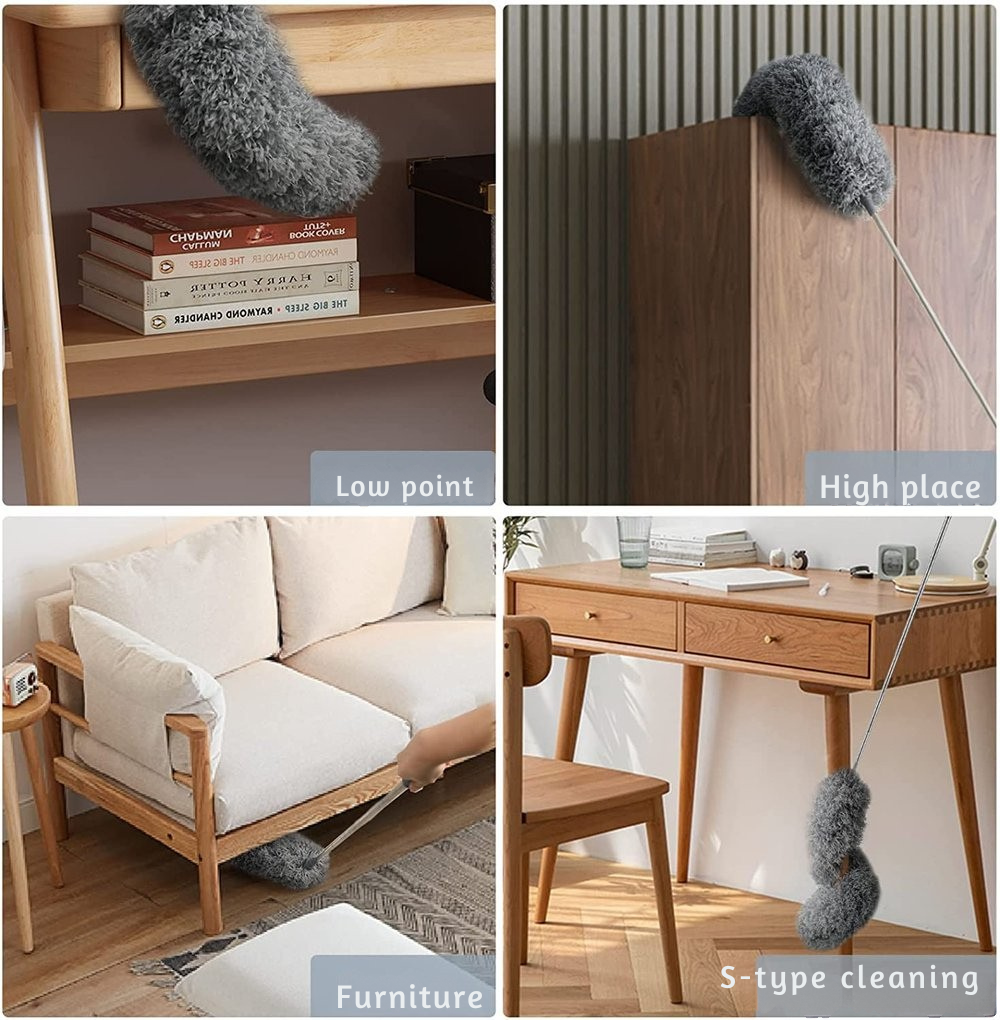 Duster télescopique en microfibre | Portée extra longue | Tête flexible | Lavable | DustReach