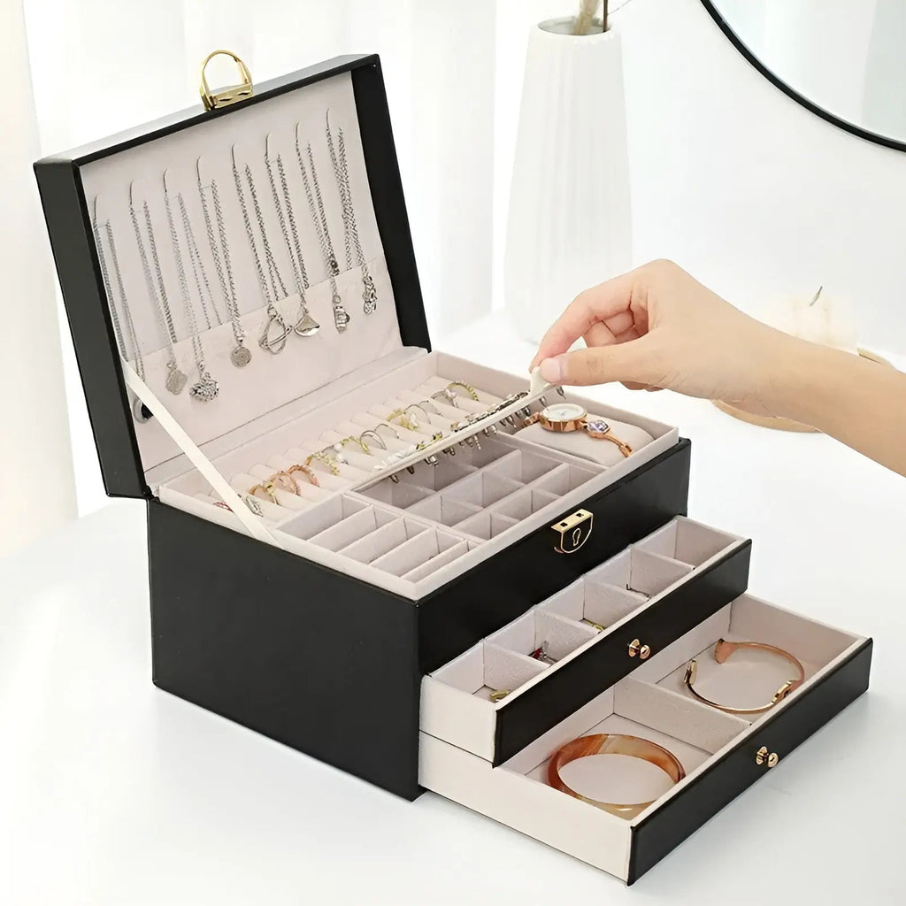 Boîte à Bijoux de Luxe à Plusieurs Couches - EleganceBox