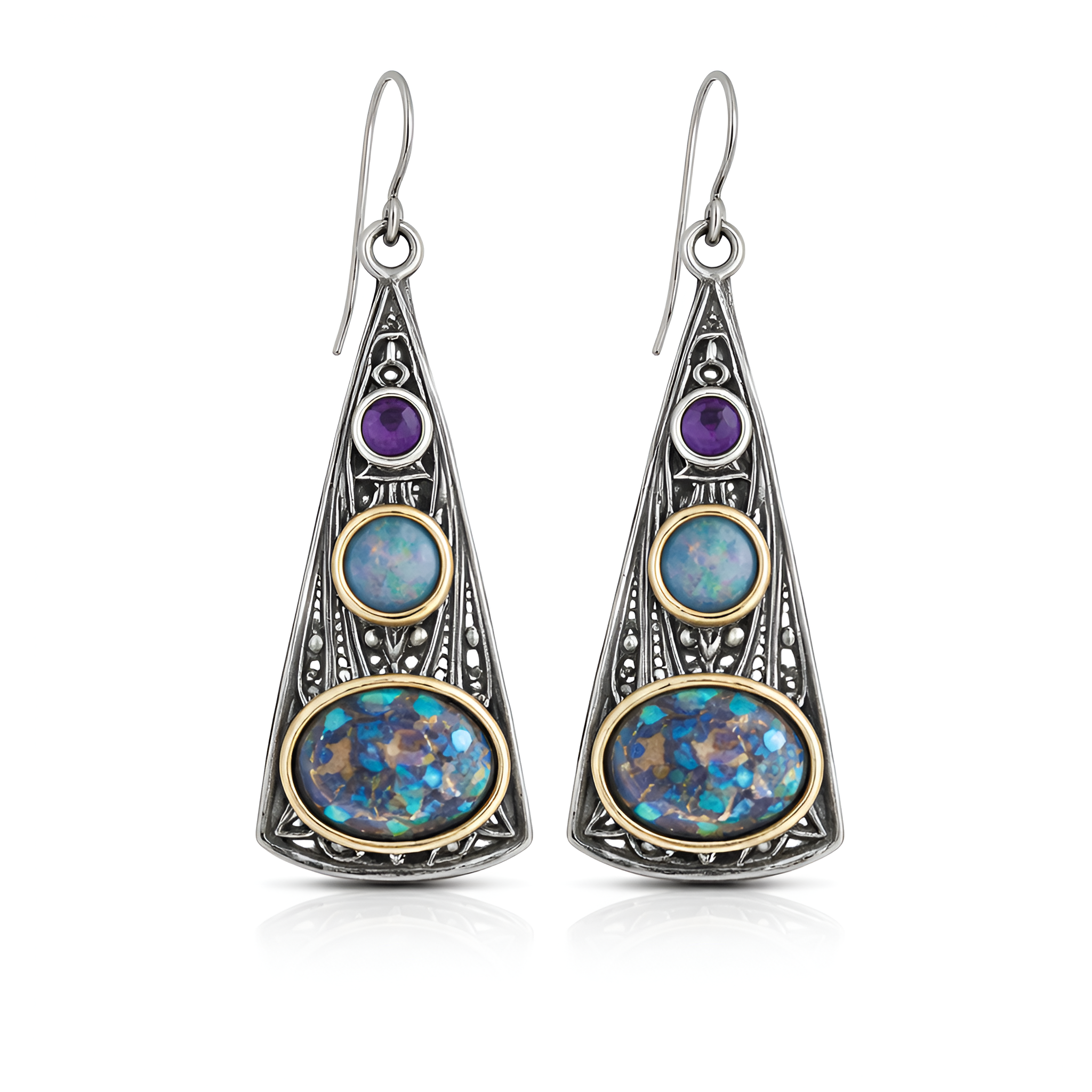 Josette - Boucles d'oreilles pendantes intemporelles en pierre