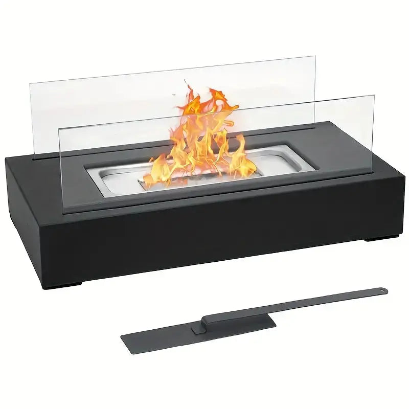 Cheminée de table Bioéthanol | Flamme réelle sans fumée | Pare-vent en verre | AeroFlame
