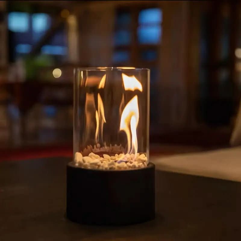 Cheminée de table intérieure | Feu de table avec vrai jeu de flammes | Sans fumée pour l'intérieur et l'extérieur | CosyFlame