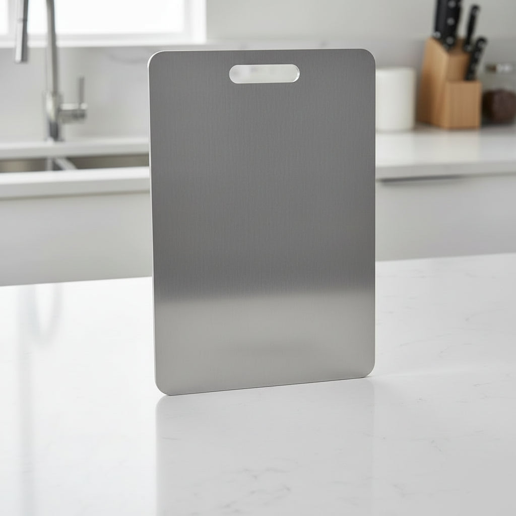 CULINARO - Planche à Découper en Acier Inoxydable Résistante pour l'Hygiène de la Cuisine
