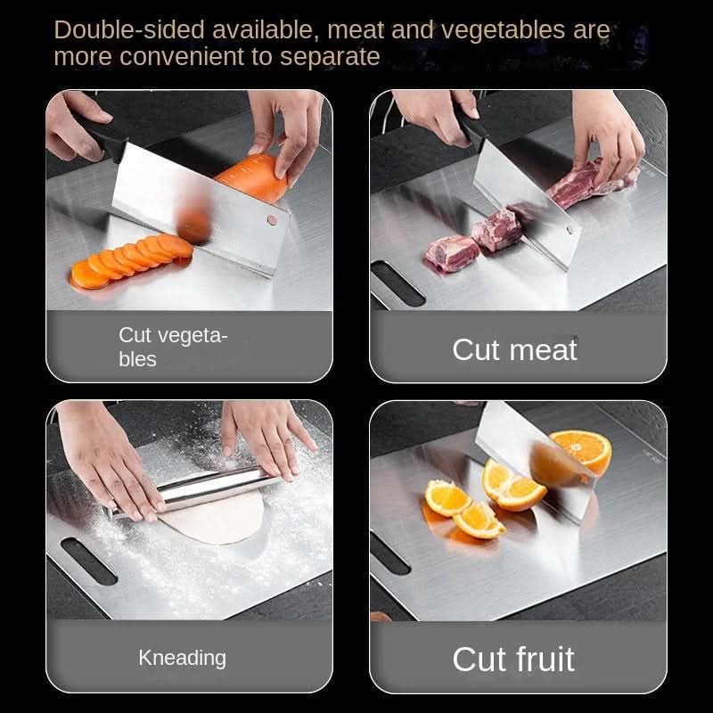 CULINARO - Planche à Découper en Acier Inoxydable Résistante pour l'Hygiène de la Cuisine