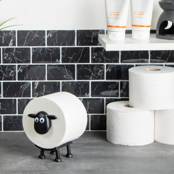 Distributeur de papier toilette | Décoration de salle de bain | Design de mouton autoportant | Sheepy Sheets