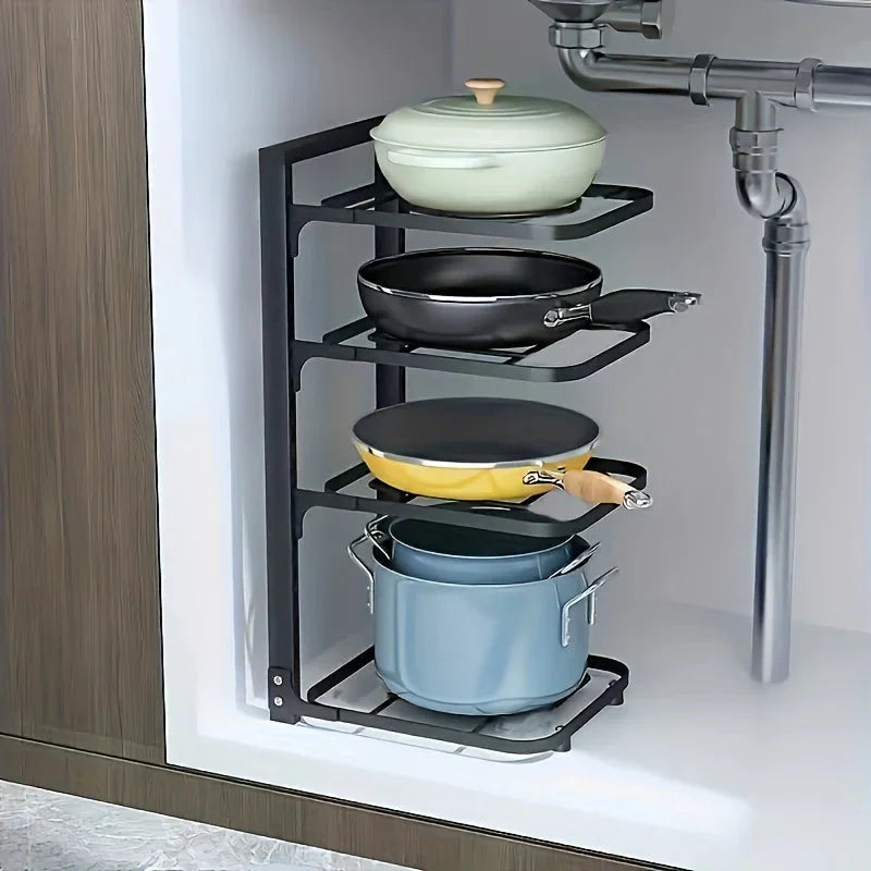 Étagère à casseroles et poêles | Niveaux réglables | Organisateur de placard compact | PanVault