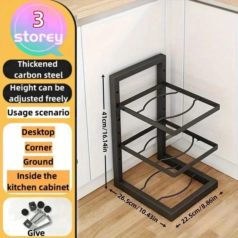 Étagère à casseroles et poêles | Niveaux réglables | Organisateur de placard compact | PanVault