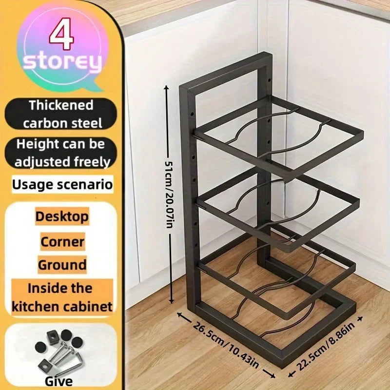 Étagère à casseroles et poêles | Niveaux réglables | Organisateur de placard compact | PanVault