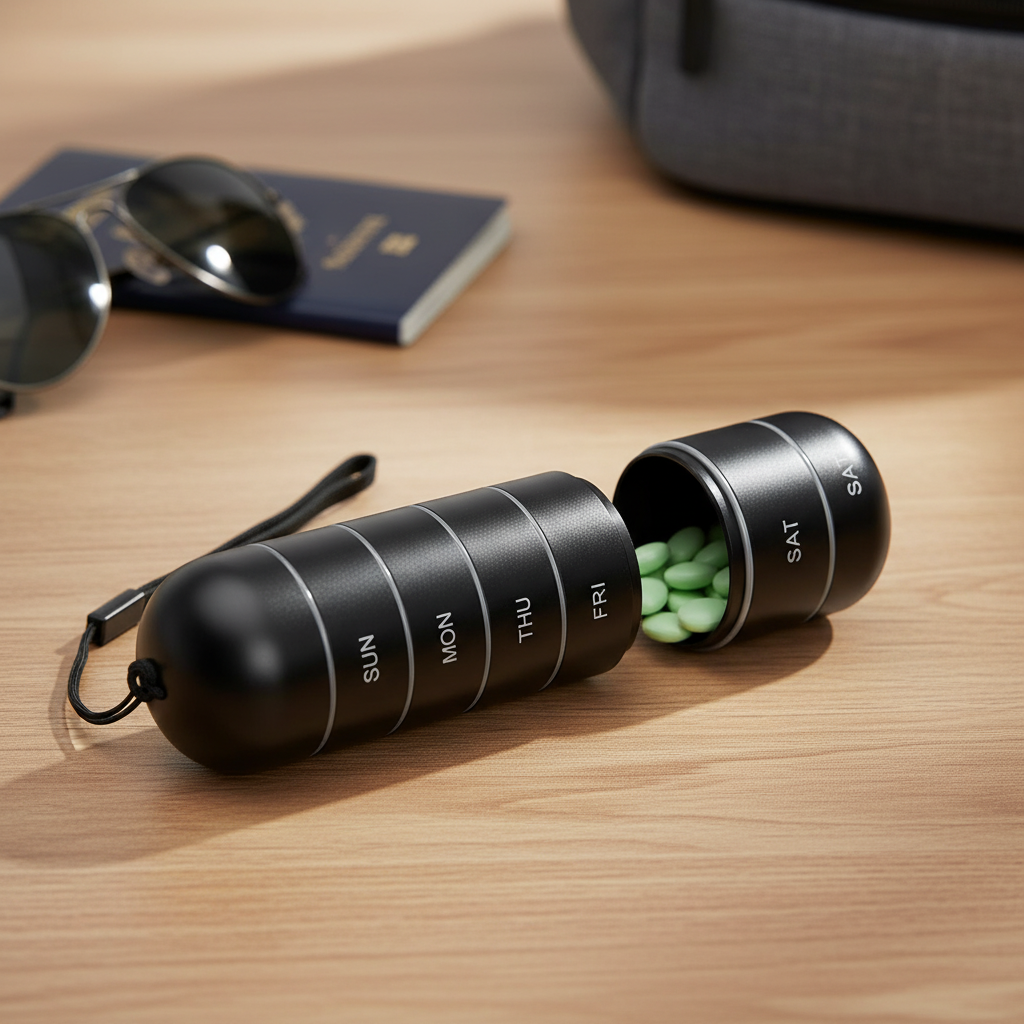 Conteneur portable en aluminium pour comprimés - PillTower